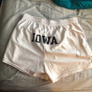 White Iowa shorts
